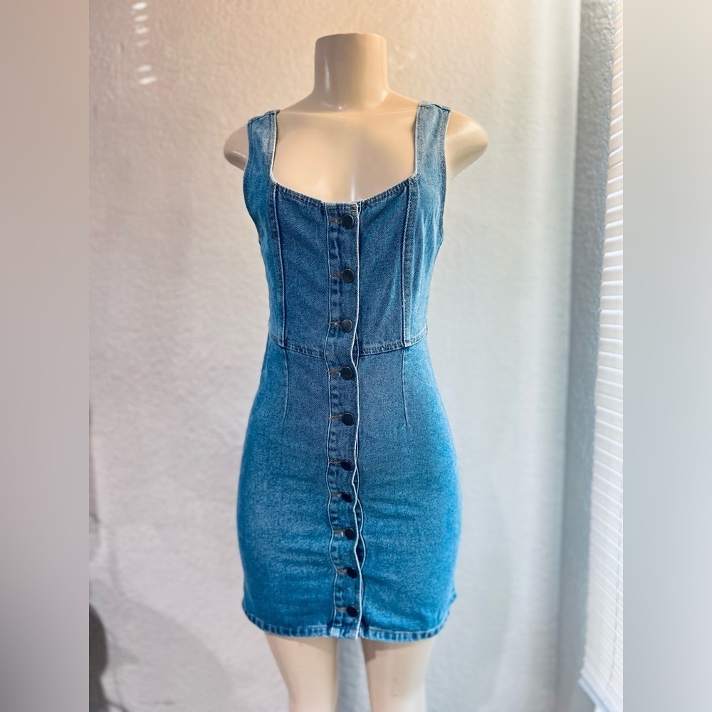 Urban Outfitters Button-Front Denim Mini Dress size 0 - Picture 16 of 16